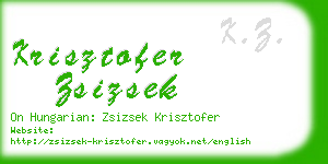 krisztofer zsizsek business card